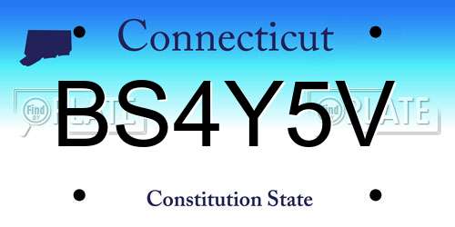 BS4Y5V Connecticut License Plate