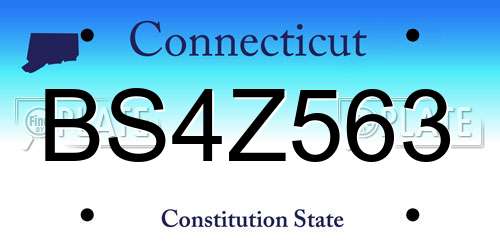 BS4Z563 Connecticut License Plate