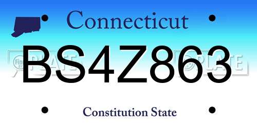 BS4Z863 Connecticut License Plate