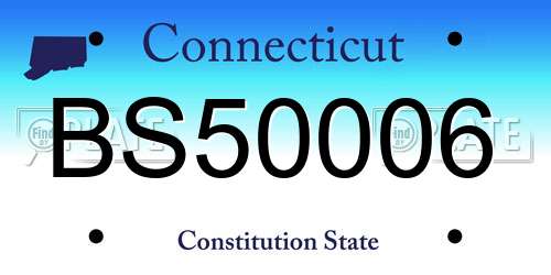 BS50006 Connecticut License Plate