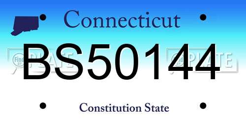 BS50144 Connecticut License Plate