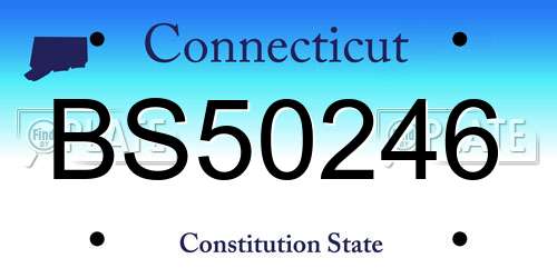 BS50246 Connecticut License Plate