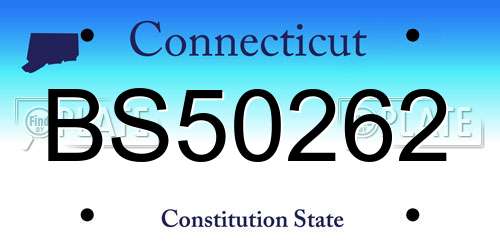 BS50262 Connecticut License Plate