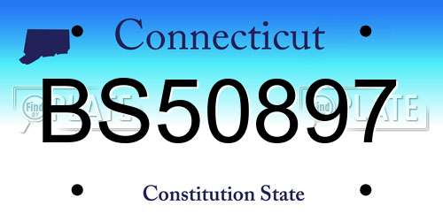 BS50897 Connecticut License Plate