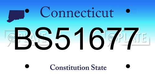 BS51677 Connecticut License Plate