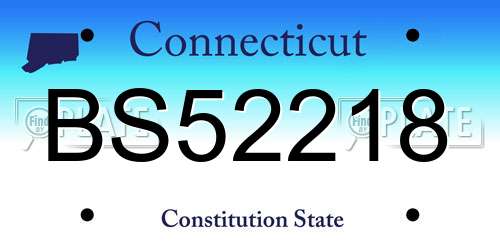 BS52218 Connecticut License Plate