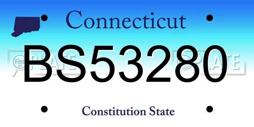 BS53280 Connecticut License Plate