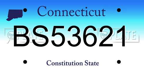 BS53621 Connecticut License Plate