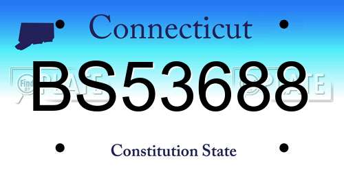 BS53688 Connecticut License Plate