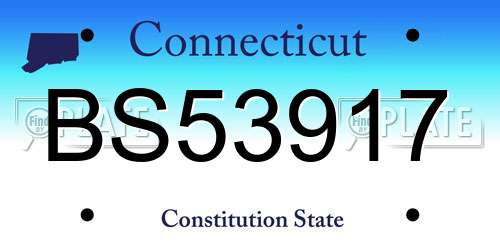 BS53917 Connecticut License Plate