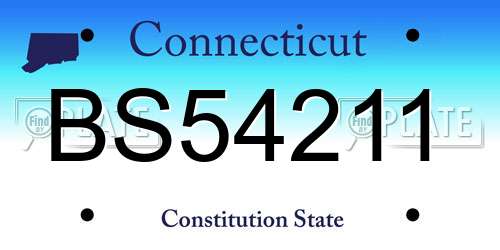 BS54211 Connecticut License Plate