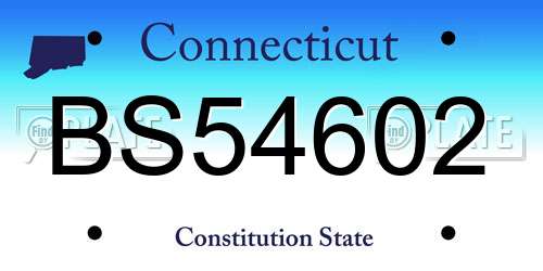 BS54602 Connecticut License Plate