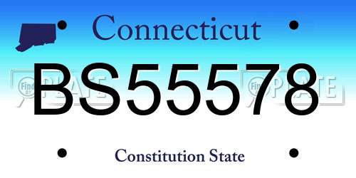 BS55578 Connecticut License Plate