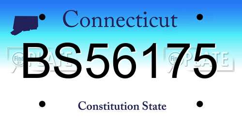BS56175 Connecticut License Plate