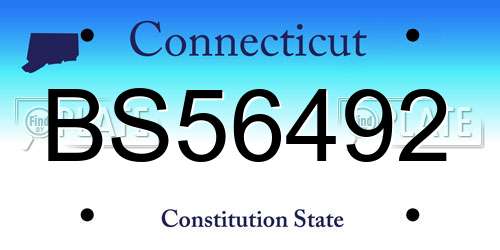 BS56492 Connecticut License Plate