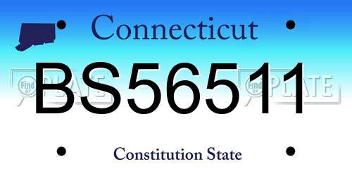 BS56511 Connecticut License Plate
