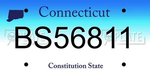 BS56811 Connecticut License Plate