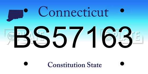BS57163 Connecticut License Plate