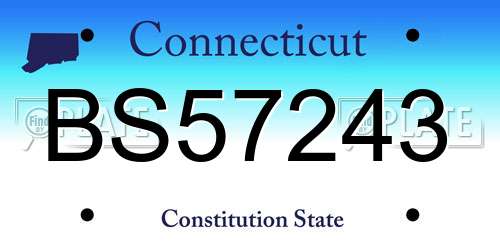 BS57243 Connecticut License Plate