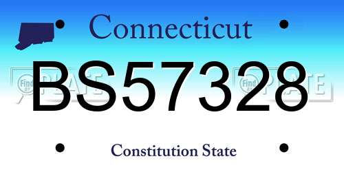 BS57328 Connecticut License Plate