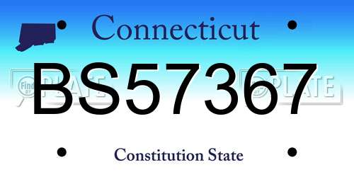 BS57367 Connecticut License Plate