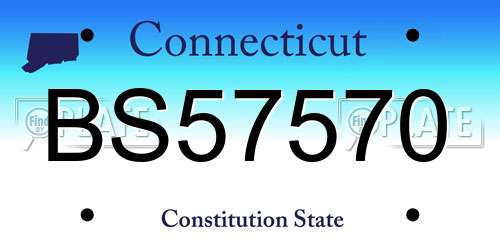 BS57570 Connecticut License Plate