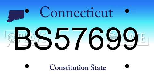 BS57699 Connecticut License Plate