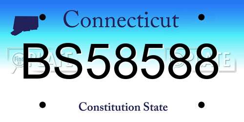 BS58588 Connecticut License Plate