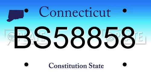 BS58858 Connecticut License Plate