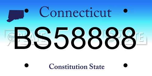 BS58888 Connecticut License Plate