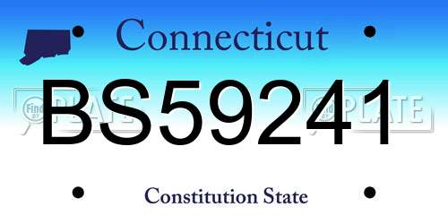 BS59241 Connecticut License Plate