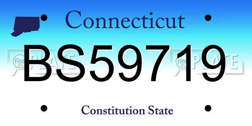 BS59719 Connecticut License Plate