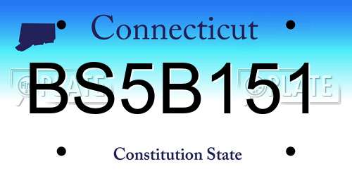 BS5B151 Connecticut License Plate