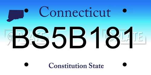 BS5B181 Connecticut License Plate