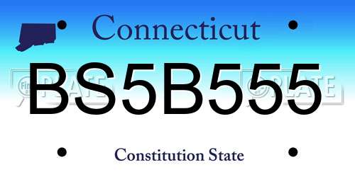 BS5B555 Connecticut License Plate