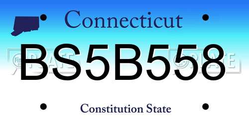 BS5B558 Connecticut License Plate