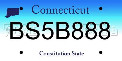 BS5B888 Connecticut License Plate