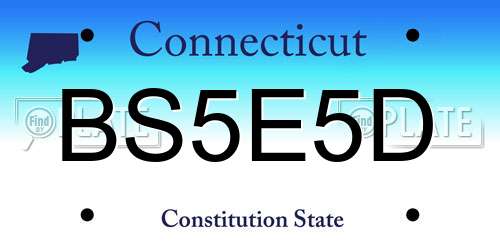 BS5E5D Connecticut License Plate
