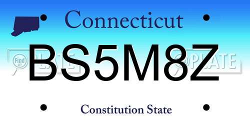 BS5M8Z Connecticut License Plate