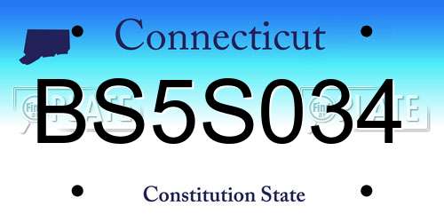 BS5S034 Connecticut License Plate
