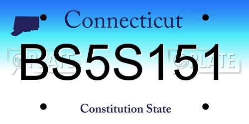 BS5S151 Connecticut License Plate
