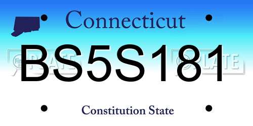 BS5S181 Connecticut License Plate