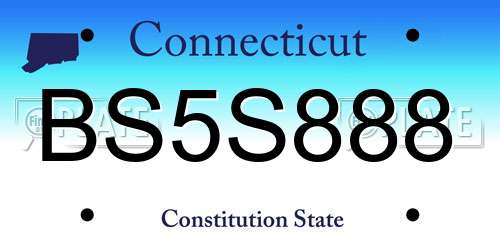 BS5S888 Connecticut License Plate