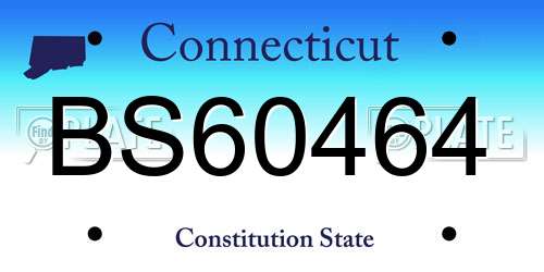 BS60464 Connecticut License Plate