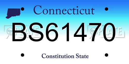 BS61470 Connecticut License Plate