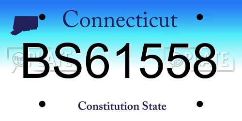BS61558 Connecticut License Plate