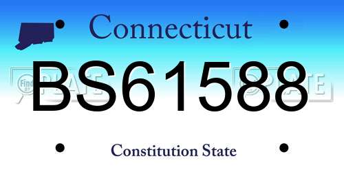 BS61588 Connecticut License Plate