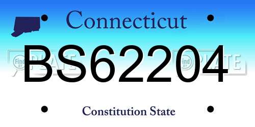 BS62204 Connecticut License Plate