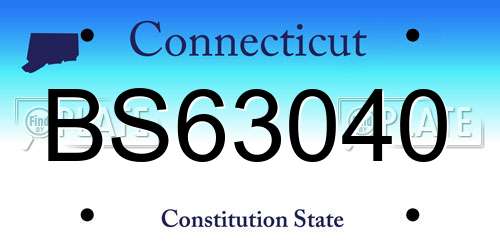 BS63040 Connecticut License Plate