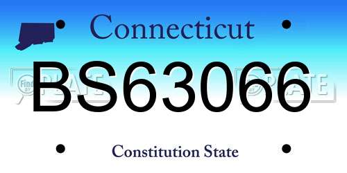 BS63066 Connecticut License Plate